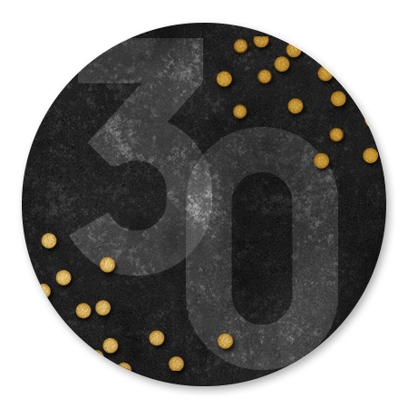 30, confetti en zwart